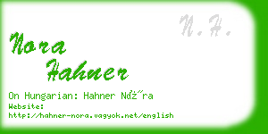 nora hahner business card